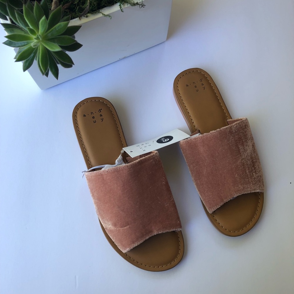 Slide Sandals Velvet A New Day Dorathea pink - Picture 2 of 6